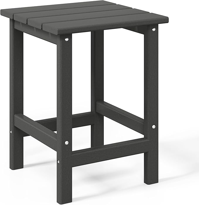 WestinTrends Malibu 2-Pieces Adirondack Chair Set with Side Table, All Weather Outdoor Seating Plastic Patio Lawn Chair Folding for Outside Porch Deck Backyard, Gray