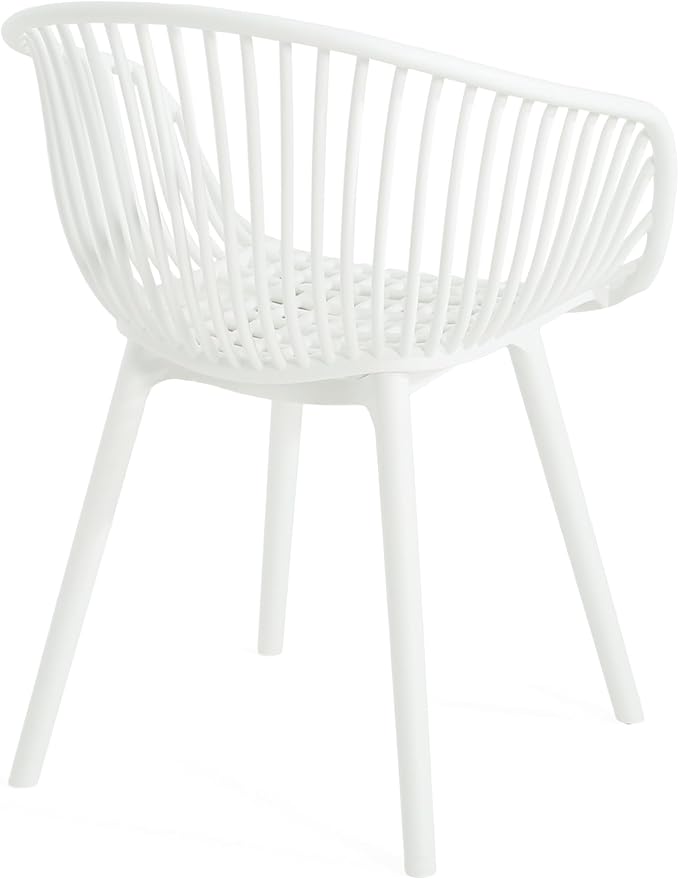 Christopher Knight Home Modern Accent Chair–White Outdoor Patio Chairs Set of 2 – Lounge Chairs for Balcony or Garden – - Photo 8