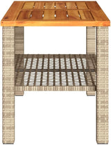 Modern Rectangular Garden Table, Outdoor Patio Side Table with Synthetic Poly Rattan - Photo 6