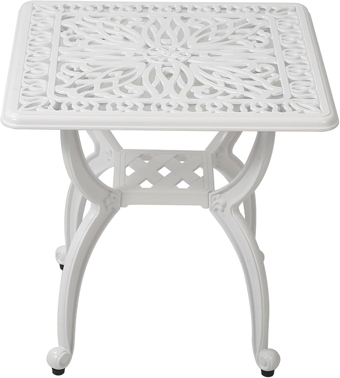 KAILI Outdoor Cast Aluminum Side Table Patio Side Table Backyard, Pool, Indoor - Photo 4