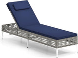 Tangkula Patio Chaise Lounge Chair, PE Wicker Reclining Sun Lounger with 6-Level Adjustable Backrest - Photo 1