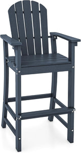 Tangkula Outdoor Tall Adirondack Chair 30 Inches Seat Height, HDPE Bar Height Patio Chair with High Backrest - Photo 1