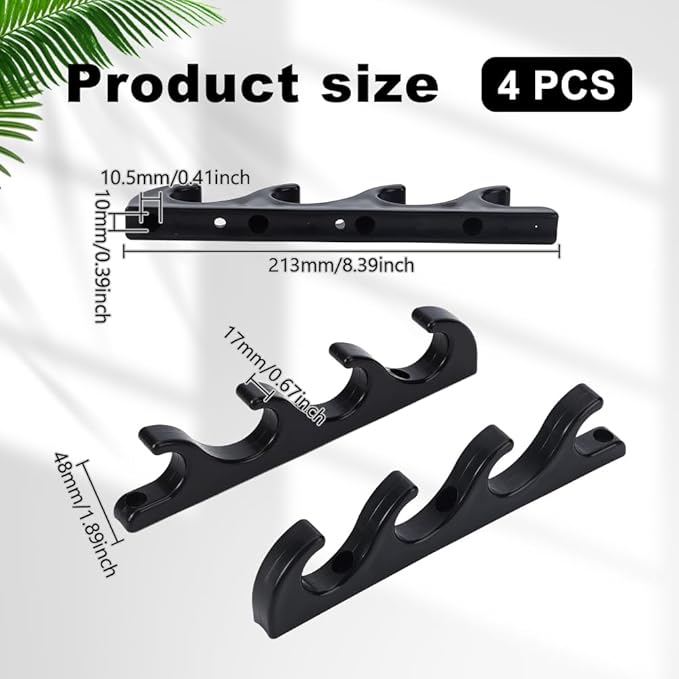 AHANDMAKER 4PCS Black Chaise Lounge Bracket, Multi Position Furniture Chair Buckle, Adjustable Back Support Adjuster for Outdoor Patio Lounge