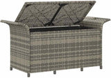 Grey Polyethylene Rattan Garden Bench, Weatherproof Outdoor Seating with Storage, Patio Furniture for 2 People - Photo 7
