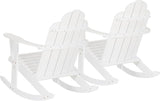 Jayde White Solid Wood Outdoor Adirondack Rocking Chair Set of 2 by Linon - Photo 8