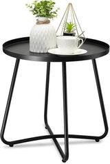 danpinera Outdoor Side Tables, Weather Resistant Steel - Photo 1