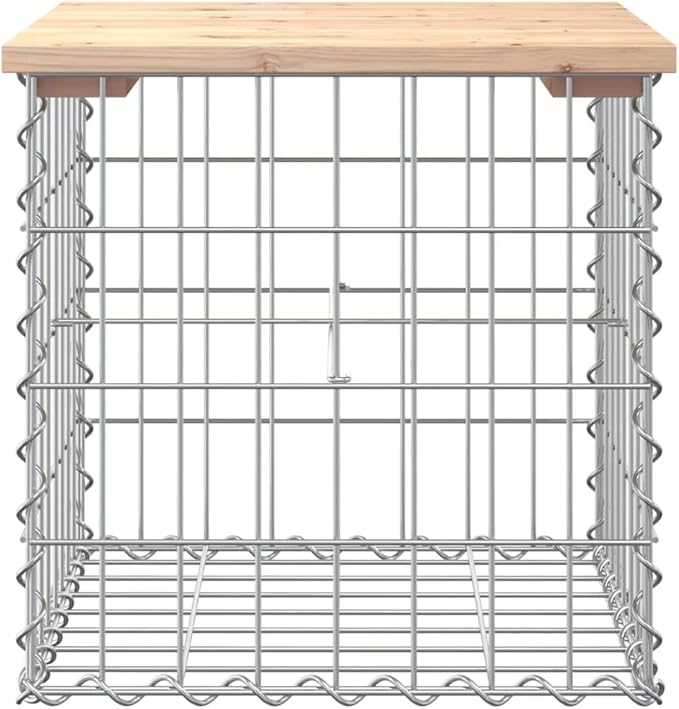 Garden Bench Natural Wood and Silver, 4-Piece Set, Solid Pine Wood and Galvanized Steel Construction for Outdoor Patio and Garden Seating, Rustic Farmhouse Style with Durable