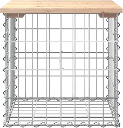 Garden Bench Natural Wood and Silver Solid Pine Wood Galvanized Steel Rustic Farmhouse Style Outdoor Seating for Patio Garden Balcony
