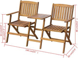 Folding Patio Bench with Tea Table, Garden Bench, Outdoor Bench for Outdoor, Park, Yard, Entryway, Frame Furniture - Photo 2
