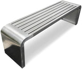 Metal Garden Bench, Outdoor Benches Weatherproof, Stainless Steel Frame, Patio Bench with Mounting Screws - Photo 1