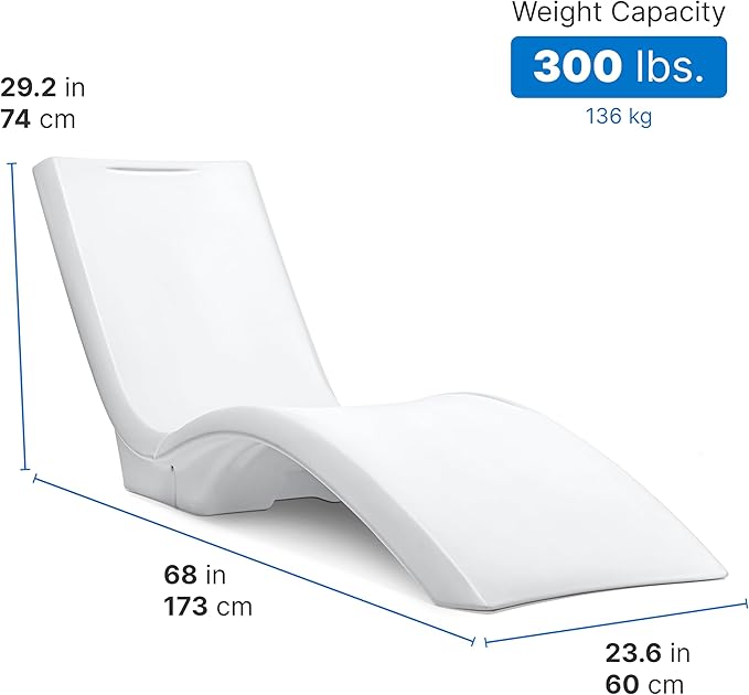 Step2 Vero Pool Lounger and Folding Adult Flip Seat Bundle, Outdoor/Indoor Waterproof Patio Furniture, Provides Back Support When Sitting, Made of Durable Plastic, White/Capri Blue