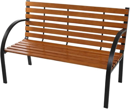 48" Outdoor Bench, Garden Benches Patio Bench for Front Porch,Patio Benches for Outdoors,Walkway Chair, Patio Seating,Patio Park Bench Chair, Outdoor Bench With Steel Cast Iron Frame, for Yard Balcony