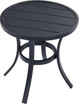 VICLLAX 18.5" Outdoor Side Table Small Patio End Table Round Bistro Coffee Table, Black - Photo 1
