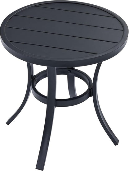 VICLLAX 18.5" Outdoor Side Table Small Patio End Table Round Bistro Coffee Table, Black
