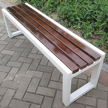 Weather Resistant Metal Garden Bench - No Backrest, 100/120/150 cm - Stylish Outdoor Furniture for Patios & Gardens - Durable, Comfortable Seating Solution