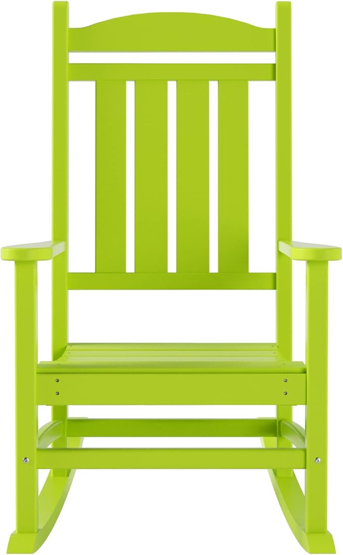 WestinTrends Malibu 3-Piece Set Outdoor/Patio Rocking Chairs with a Side Table (2 Seater), Lime
