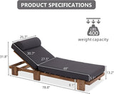78.8'' Outdoor Patio Chaise Lounge Chair, Acacia Wood Adjustable Recliner with Headrest, Perfect for Terrace, Poolside - Photo 2