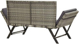 Patio Bench with Cushions, Outdoor Sunbed, Cushion Cover Removable, Garden Bench, Easy to Clean for Patio, Garden, Patio - Photo 5