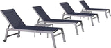 PURPLE LEAF 6-Piece Outdoor Chaise Lounge Oversized Pool Lounge Chairs with Easy-to-Move Wheels and Adjustable Backrest - Photo 1