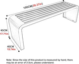 Outdoor Benches Weatherproof 304 Stainless Steel Metal Garden Benches Backless for Front Porch Patio Commercial - Photo 3