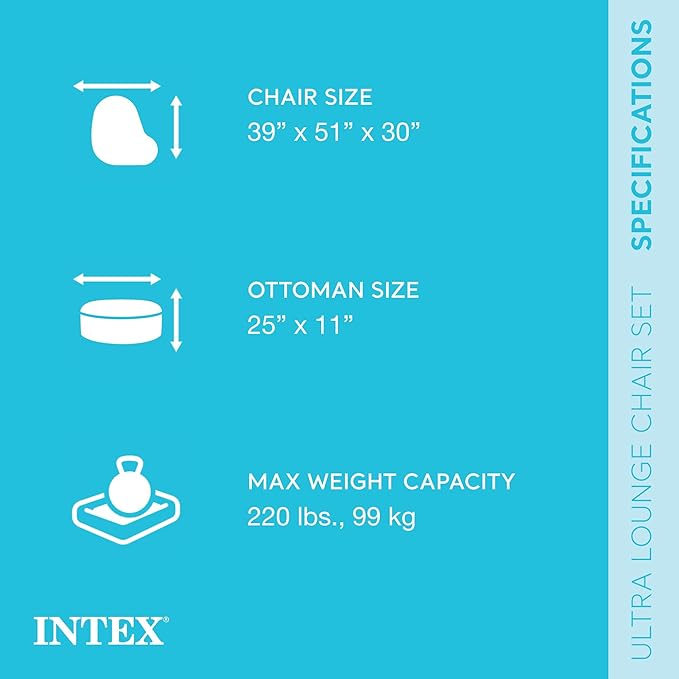 Intex Inflatable Ultra Lounge with Ottoman
