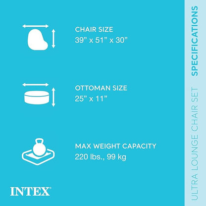 Intex Inflatable Ultra Lounge with Ottoman