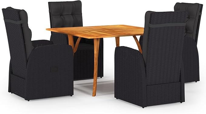 Modern Black Garden Coffee Table Set of 2, Powder Coated Steel Outdoor Coffee Tables, Sleek Indoor Outdoor Table Set, Round for Patio Balcony and Casual Spaces