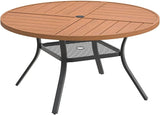 DIFY 47.2" Round Outdoor Patio Dining Table for 6, Metal Patio Table with 1.57" Adjustable Umbrella Hole - Photo 1