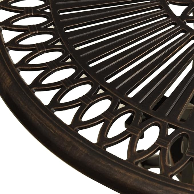 Garden Table Bronze Cast Aluminum, Medium Round Patio Dining Furniture - Photo 5