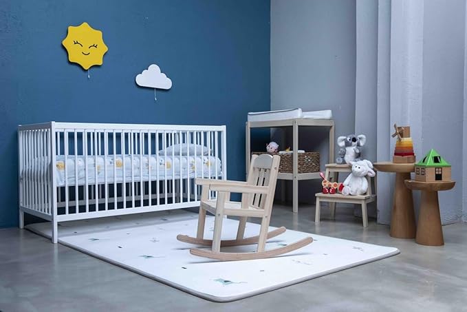 Mini Wooden Rocking Chair for Kids Ages 3-6, Solid Hardwood Rocking Seat with Smooth Rocking Motion, Lightweight & Durable Toddler Rocker