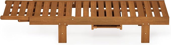 Furinno TIOMAN Outdoor Lounger, Malo Sun Lounge Chair with Tray, for Patio, Garden, Porch, Natural - Photo 7