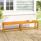 Garden Bench Brown Solid Acacia Wood Outdoor Furniture Outdoor Seating for Balcony 70.9 in x 13.8 in x 17.7 - Photo 1
