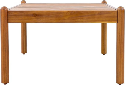 Christopher Knight Home Lenor Patio Acacia Wood Coffee Table, Solid Wood Outdoor Table for Patio Furniture Set, Slat Panel Rectangular Top, Teak