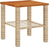 Beige Poly Rattan Garden Table with UV-Resistant Materials, Modern Outdoor Coffee Table for Patio and Balcony - Photo 7