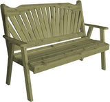 Furniture Barn USA Pine 4' Fanback Garden Bench, Linden Leaf Stain - Photo 1