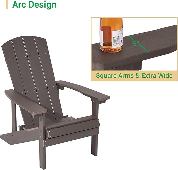 Adirondack Chairs, Plastic Adirondack Chair, All-Weather Resistant Adirondack Chairs, Widely Used in Outdoor, Fire Pit, Deck, Outside, Garden