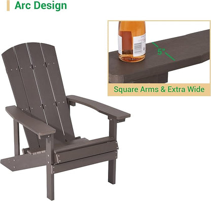 Adirondack Chairs, Plastic Adirondack Chair, All-Weather Resistant Adirondack Chairs, Widely Used in Outdoor, Fire Pit, Deck, Outside, Garden