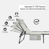 #WEJOY Folding Outdoor Chaise Lounge Chair, Adjustable Lightweight Portable Beach Lounge Chair for Patio, Pool, Lawn - Photo 4