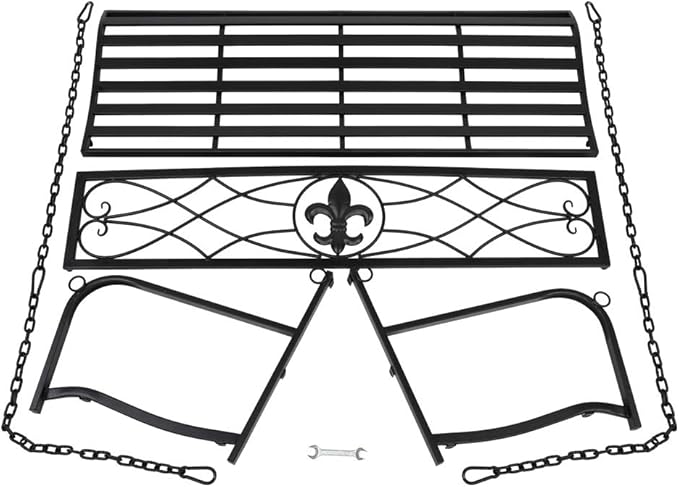 Double Metal Hanging Porch Patio Swing Chair Bench - Photo 4