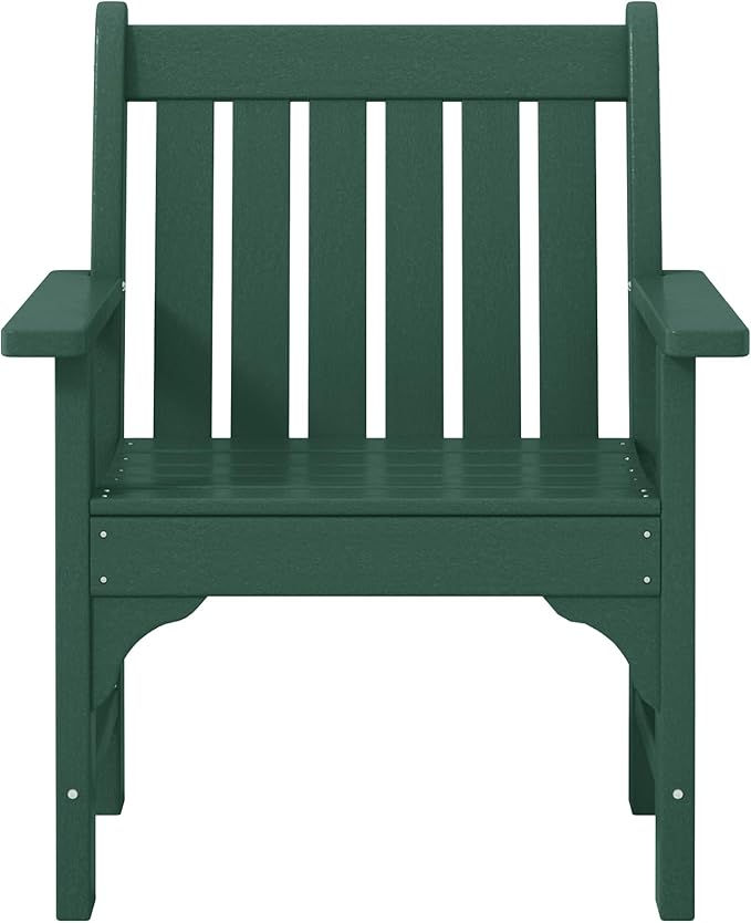 WestinTrends Malibu Outdoor Patio HDPE Adirondack Dining Arm Chair, Dark Green