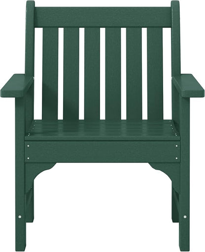 WestinTrends Malibu Outdoor Patio HDPE Adirondack Dining Arm Chair, Dark Green