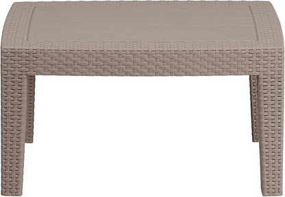 Flash Furniture Seneca Light Gray Faux Rattan Coffee Table