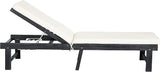 SAFAVIEH Outdoor Collection Inglewood Dark Slate Grey Solid Wood/Beige Cushion Chaise Lounge Chair (PAT6723K) - Photo 1