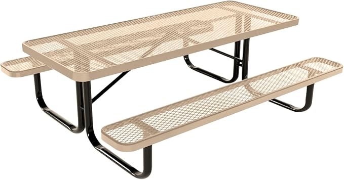 COATEDOUTDOORFURNITURE Heavy-Duty Portable Outdoor Kids Table, Expanded Metal Kids Picnic Table - Photo 1