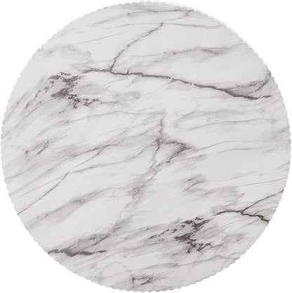 Christopher Knight Home Parson Patio Lightweight Concrete Round Coffee Table, Indoor and Outdoor Table for Garden/Backyard/Poolside/Balcony Cafeteria, MGO Outdoor Side Table with No Assembly, Marble