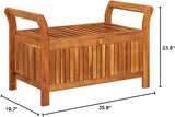 Patio Storage Bench with Cushion Wooden Storage Chair Wooden Garden Bench Porch Bench Patio Bench Outdoor Bench for - Photo 2
