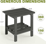 Adirondack Outdoor Side Table Set of 2, 2-Tier Small Patio End Table - Photo 2
