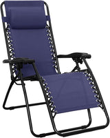 Amazon Basics Outdoor Patio Zero Gravity Lounge Chair with Pillow, Folding Reclining and Textilene Adjustable - Photo 1