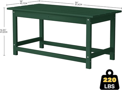 Costaelm Adirondack Conversation Table, HDPE Outdoor Drink Weather Resistant, Outdoor Patio Porch Accent Balcony Table for Pool, Seaside, Backyard, Dark Green