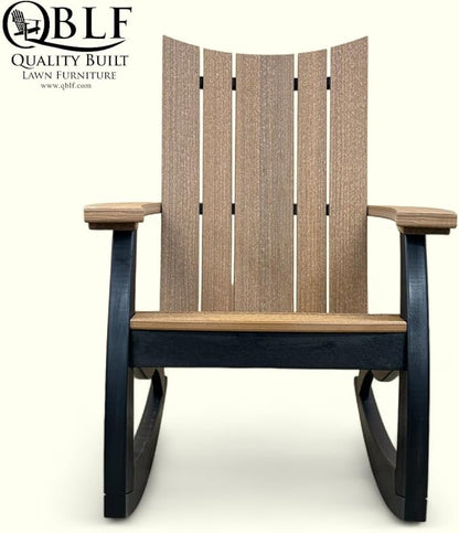 Generic Outdoor Rocking Chairs Built with Weather Resistant HDPE Poly Lumber Rocking Chairs Come with a 20 Year Warranty Outdoor Rocking Chairs Hand Made in The USA (Mahogany/Black)